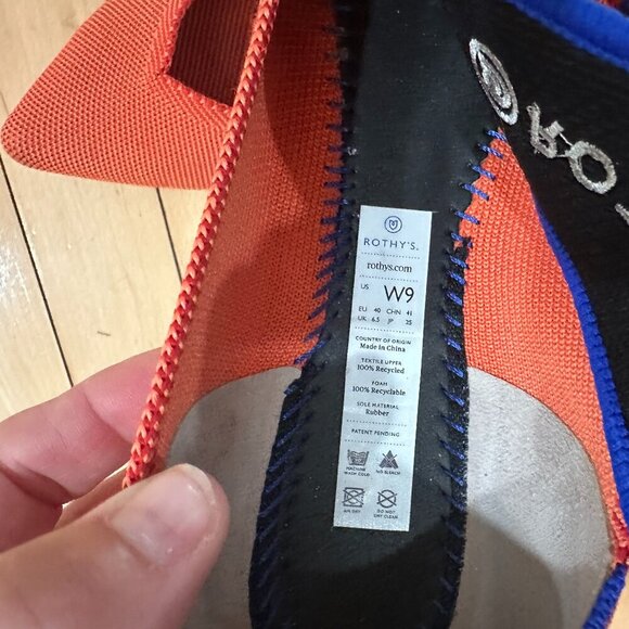 ROTHYS The Point Best Selling Flats Size 9 Orange Colorway - Picture 5 of 12